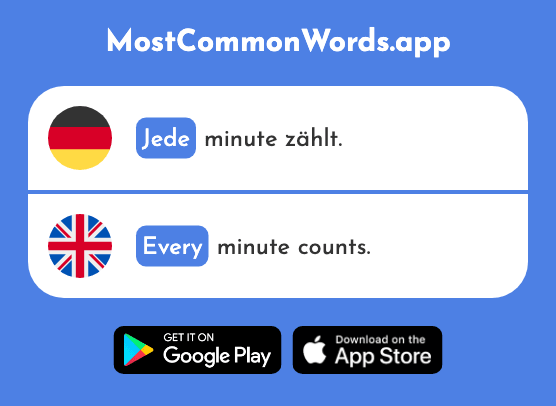 Jede - Every (Das 87 Häufigste Wort In English)