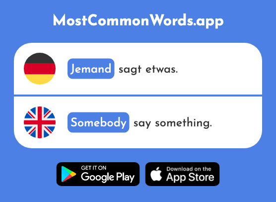 Jemand - Someone, somebody (Das 330 Häufigste Wort In English)