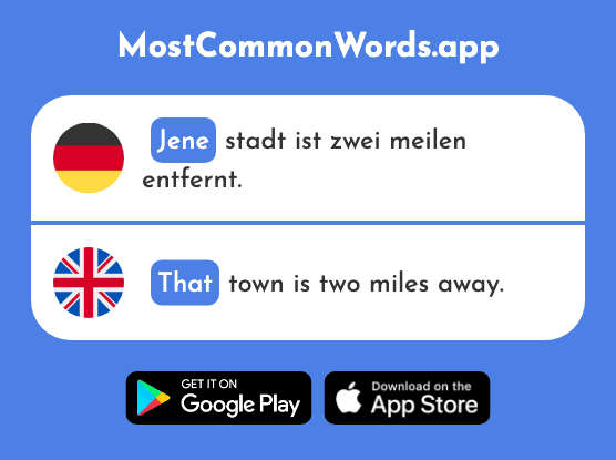 Jene - That, those (Das 395 Häufigste Wort In English)