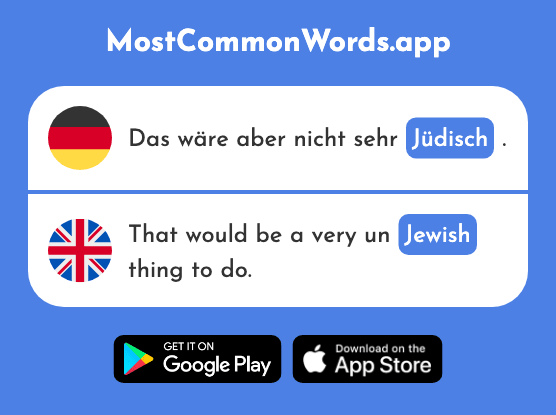 Jüdisch - Jewish (Das 2098 Häufigste Wort In English)