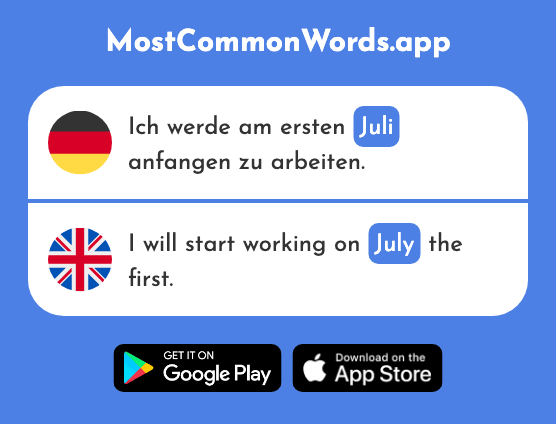 Juli - July (Das 1544 Häufigste Wort In English)