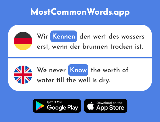 Kennen - Know (Das 216 Häufigste Wort In English)