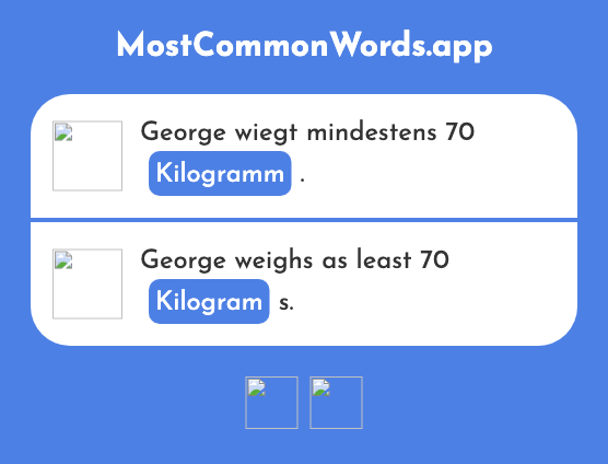 Kilogramm, kg - Kilogram (Das 1280 Häufigste Wort In English)