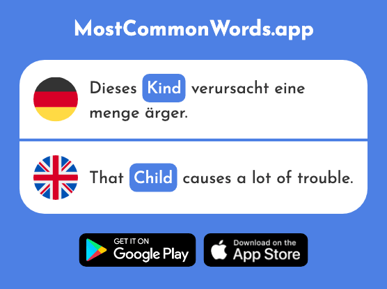 Kind - Child (Das 133 Häufigste Wort In English)
