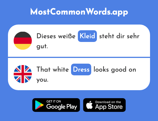 Kleid - Dress (Das 1780 Häufigste Wort In English)