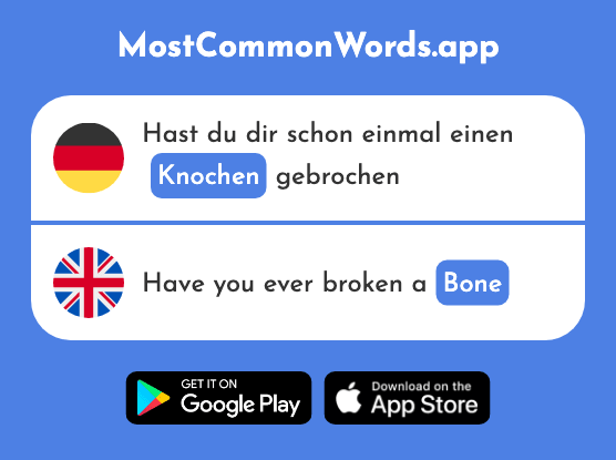Knochen - Bone (Das 1930 Häufigste Wort In English)