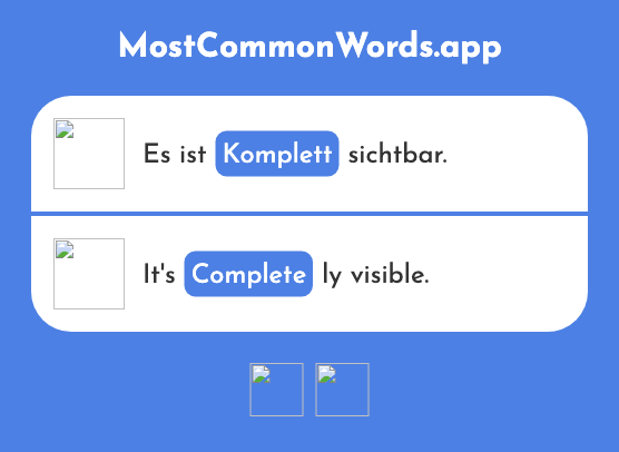 Komplett - Complete (Das 1215 Häufigste Wort In English)