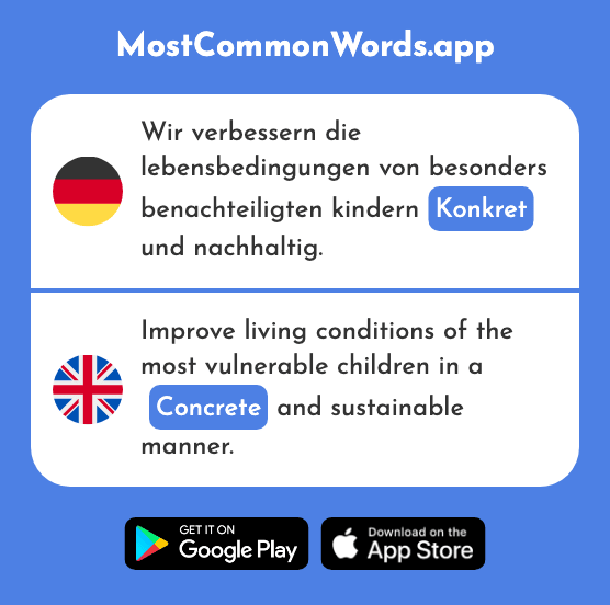 Konkret - Concrete (Das 830 Häufigste Wort In English)