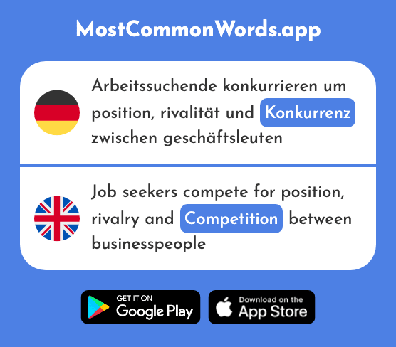 Konkurrenz - Competition (Das 1768 Häufigste Wort In English)