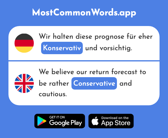 Konservativ - Conservative (Das 2605 Häufigste Wort In English)