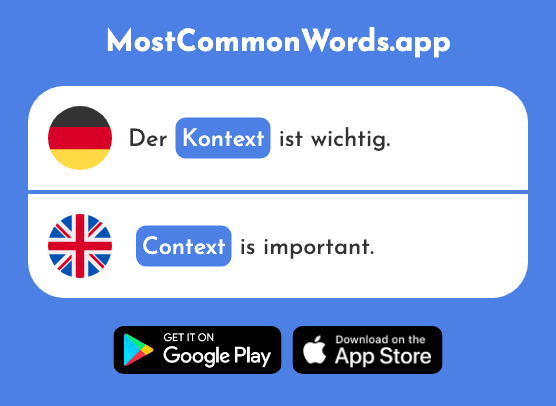 Kontext - Context (Das 2351 Häufigste Wort In English)