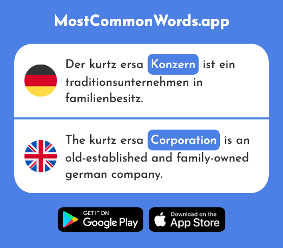 Konzern - Corporation (Das 1496 Häufigste Wort In English)