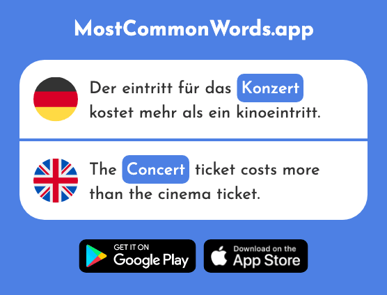 Konzert - Concert (Das 2350 Häufigste Wort In English)