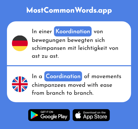 Koordination - Coordination (Das 2139 Häufigste Wort In English)