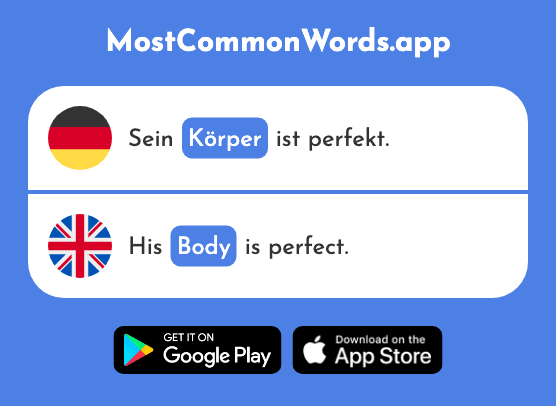 Körper - Body (Das 488 Häufigste Wort In English)