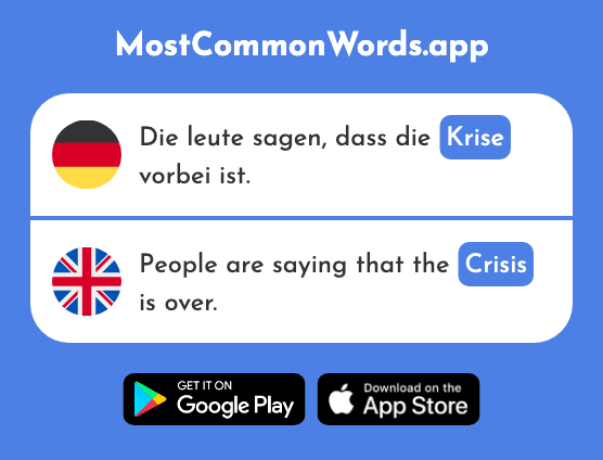 Krise - Crisis (Das 1476 Häufigste Wort In English)