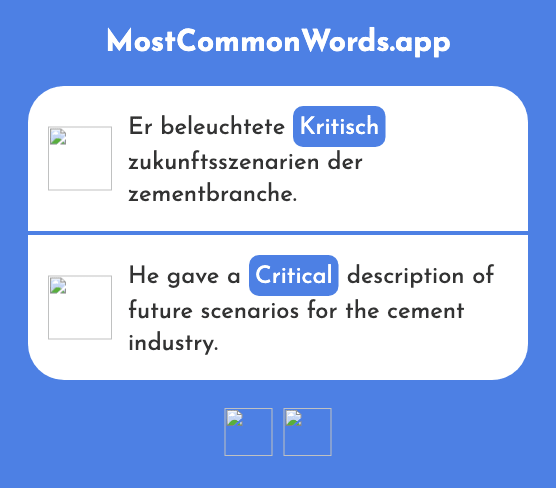 Kritisch - Critical (Das 1241 Häufigste Wort In English)