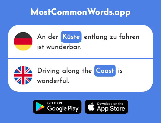 Küste - Coast (Das 2628 Häufigste Wort In English)