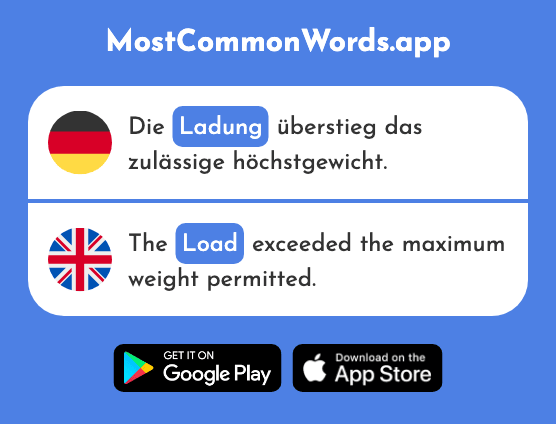 Ladung - Charge, load (Das 1971 Häufigste Wort In English)