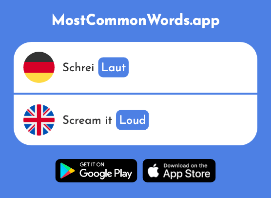Laut - Loud (Das 773 Häufigste Wort In English)