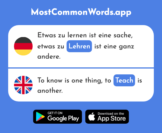 Lehren - Teach (Das 2540 Häufigste Wort In English)