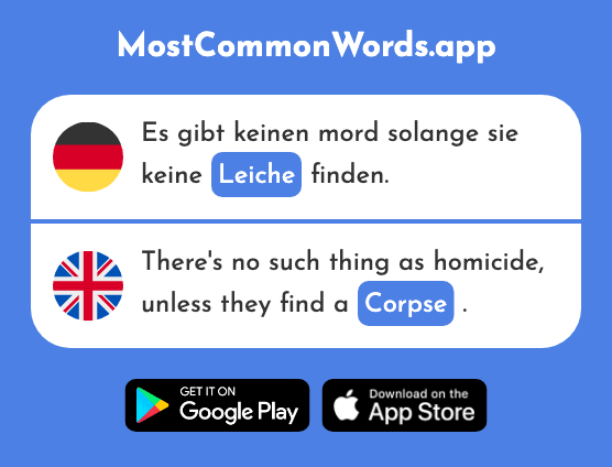 Leiche - Corpse (Das 2589 Häufigste Wort In English)