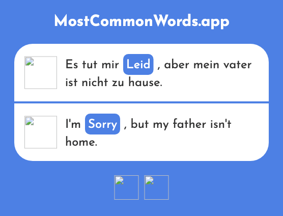 Leid - Sorrow, grief, sorry (Das 1300 Häufigste Wort In English)