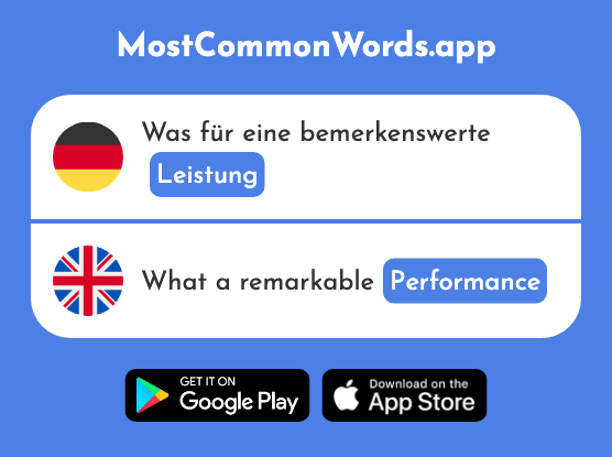 Leistung - Performance (Das 646 Häufigste Wort In English)