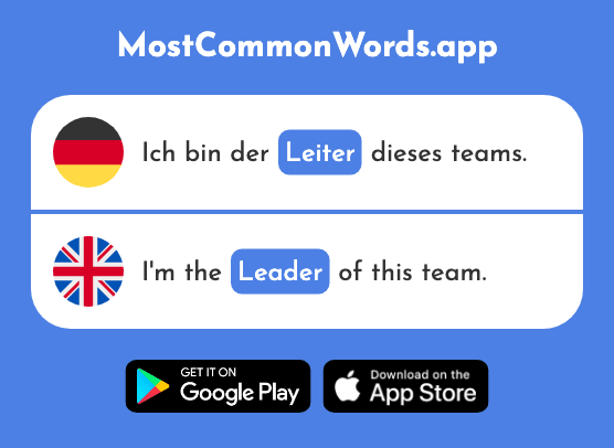 Leiter - Leader, ladder (Das 1622 Häufigste Wort In English)