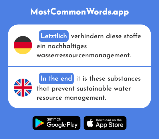 Letztlich - In the end (Das 1607 Häufigste Wort In English)