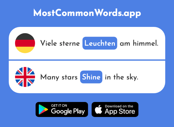 Leuchten - Shine, glow (Das 1847 Häufigste Wort In English)