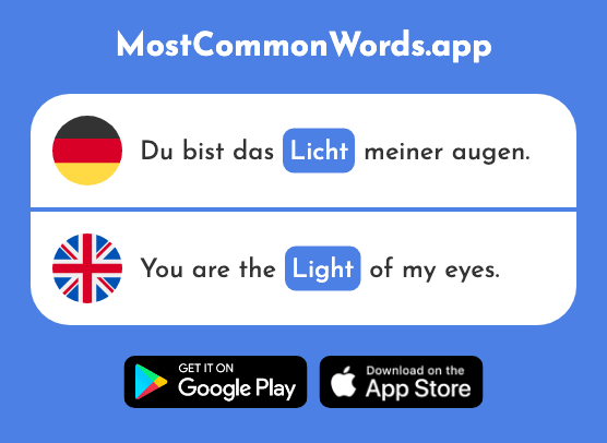 Licht - Light (Das 436 Häufigste Wort In English)