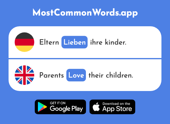 Lieben - Love (Das 701 Häufigste Wort In English)