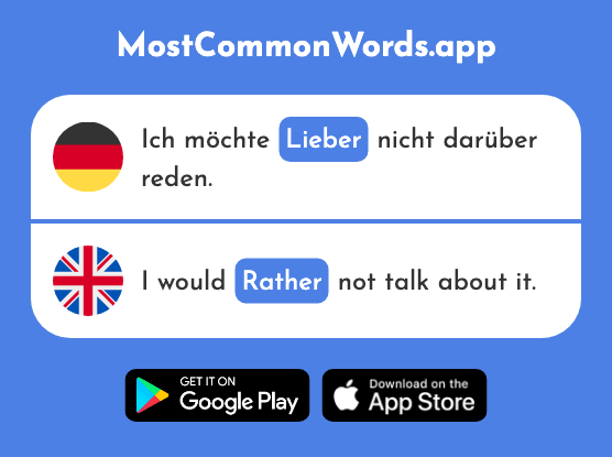 Lieber - Rather (Das 459 Häufigste Wort In English)