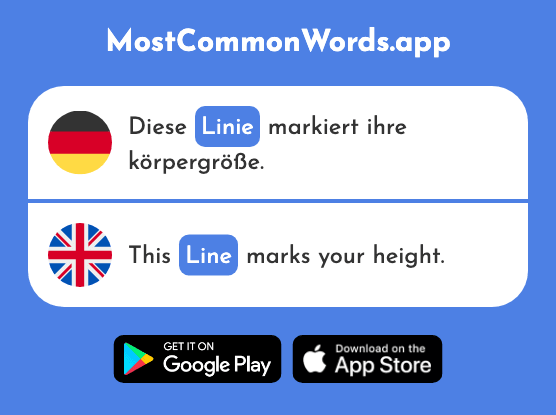 Linie - Line (Das 926 Häufigste Wort In English)