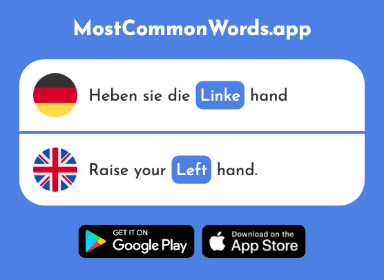 Linke - Left (Das 871 Häufigste Wort In English)