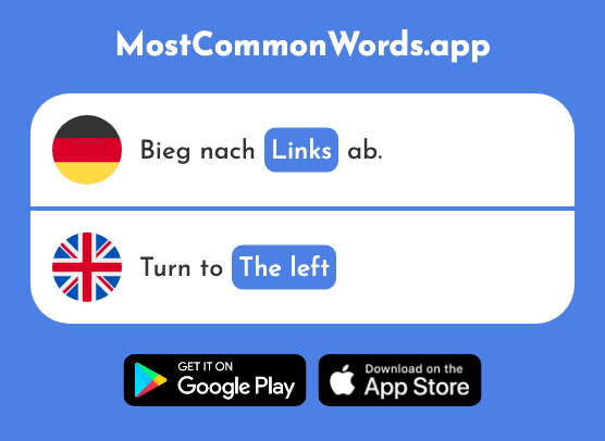 Links - On the left, the left (Das 893 Häufigste Wort In English)
