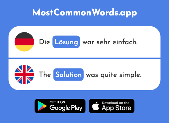 Lösung - Solution (Das 317 Häufigste Wort In English)