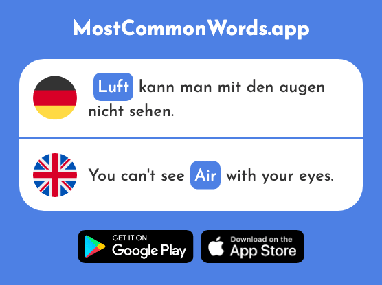 Luft - Air (Das 487 Häufigste Wort In English)