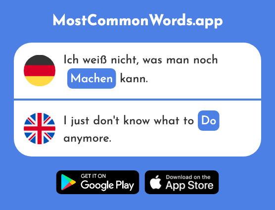 Machen - Do, make (Das 58 Häufigste Wort In English)