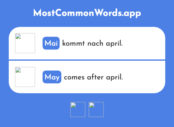 Mai - May (Das 1048 Häufigste Wort In English)