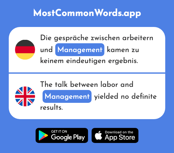 Management - Management (Das 1862 Häufigste Wort In English)