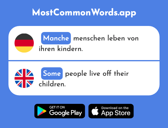 Manche - Some, many a (Das 433 Häufigste Wort In English)