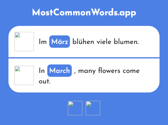 März - March (Das 987 Häufigste Wort In English)