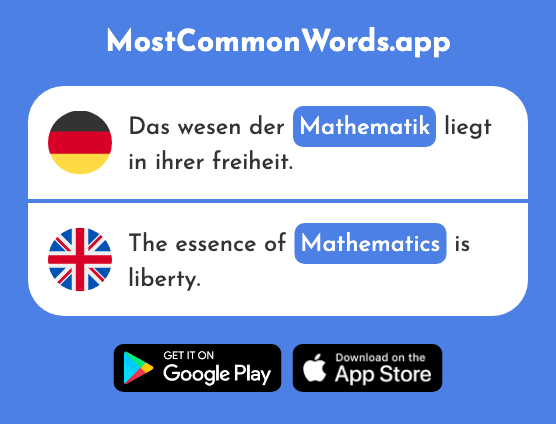 Mathematik - Mathematics (Das 1636 Häufigste Wort In English)