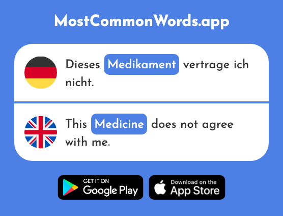 Medikament - Medicine, drug (Das 2257 Häufigste Wort In English)