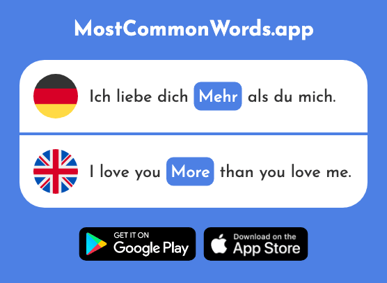 Mehr - More (Das 52 Häufigste Wort In English)