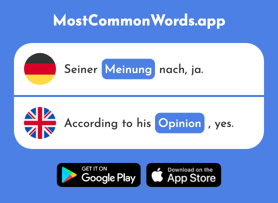 Meinung - Opinion (Das 787 Häufigste Wort In English)