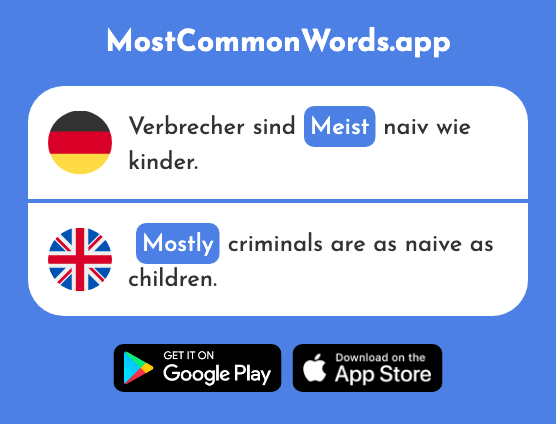 Meist - Mostly, usually (Das 705 Häufigste Wort In English)