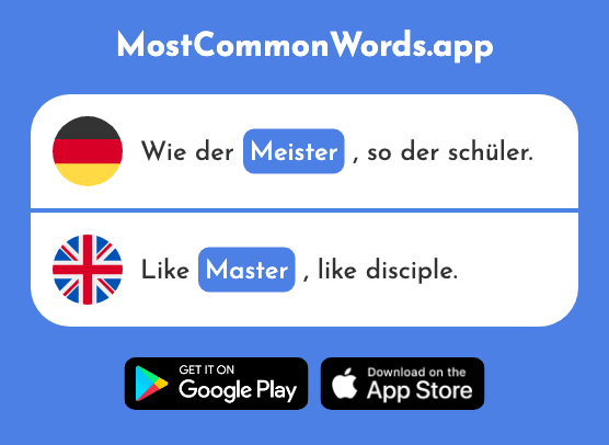 Meister - Master (Das 1749 Häufigste Wort In English)